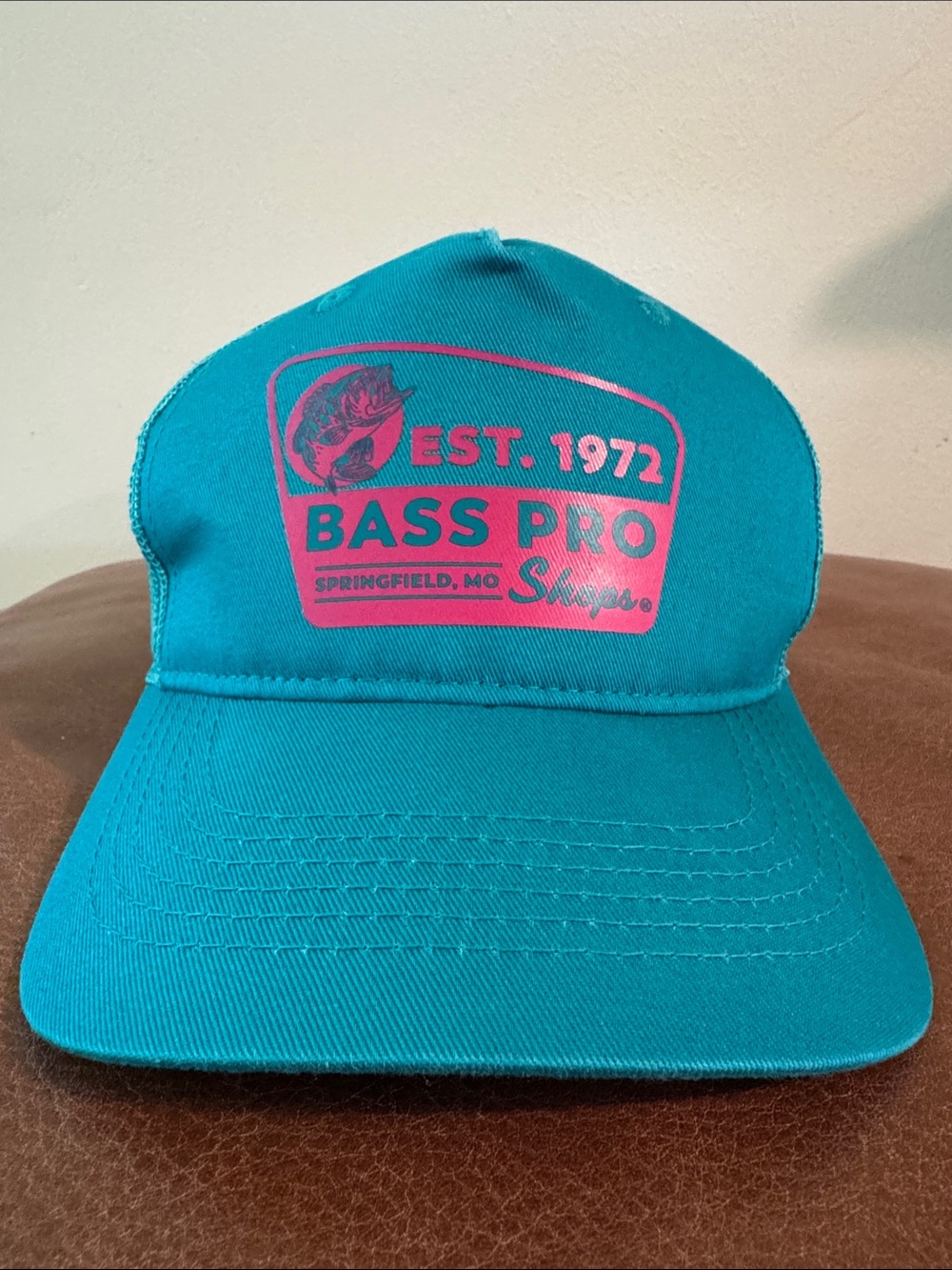 Bass Pro Teal Hat with Pink Logo